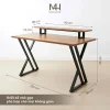 Bàn Làm Việc Bricen Gỗ MDF Chân Sắt – Thiết Kế Hiện Đại, Có Kệ Laptop