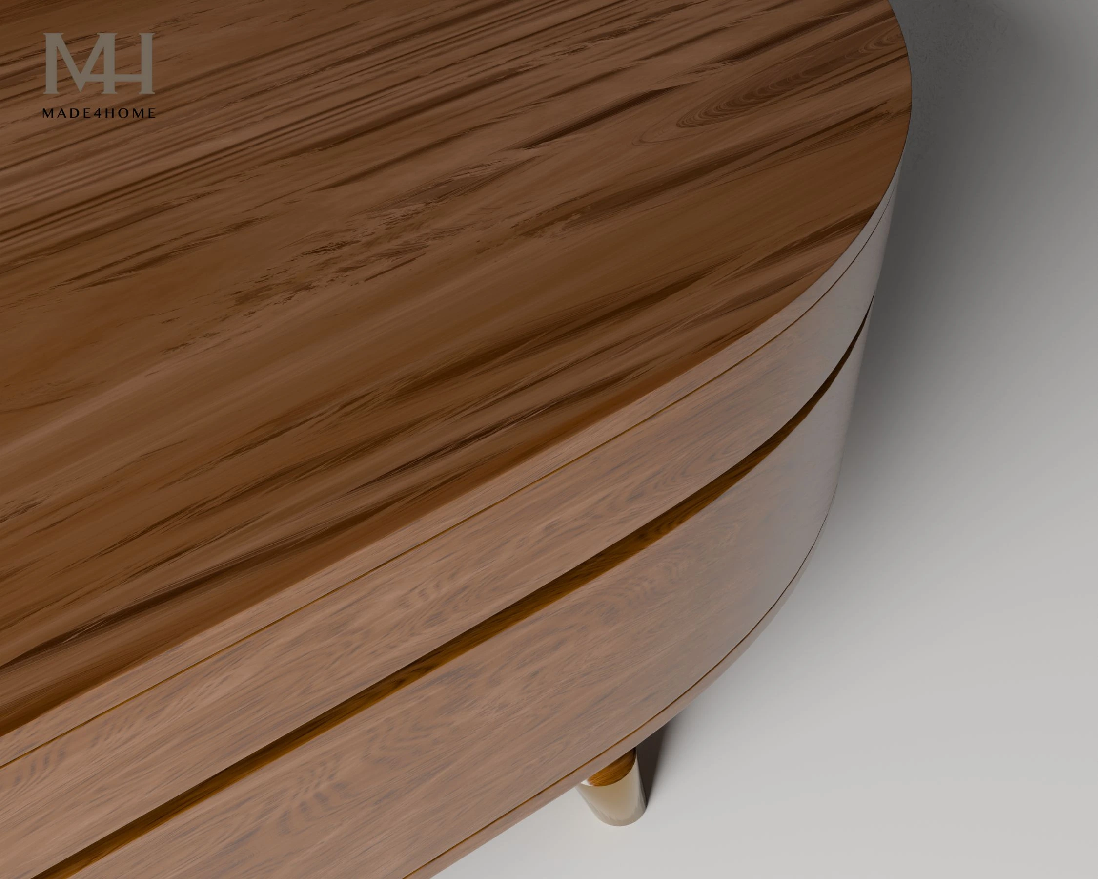 Lunaria – Bàn trà đa năng dáng capsule, gỗ veneer sang trọng, hiện đại