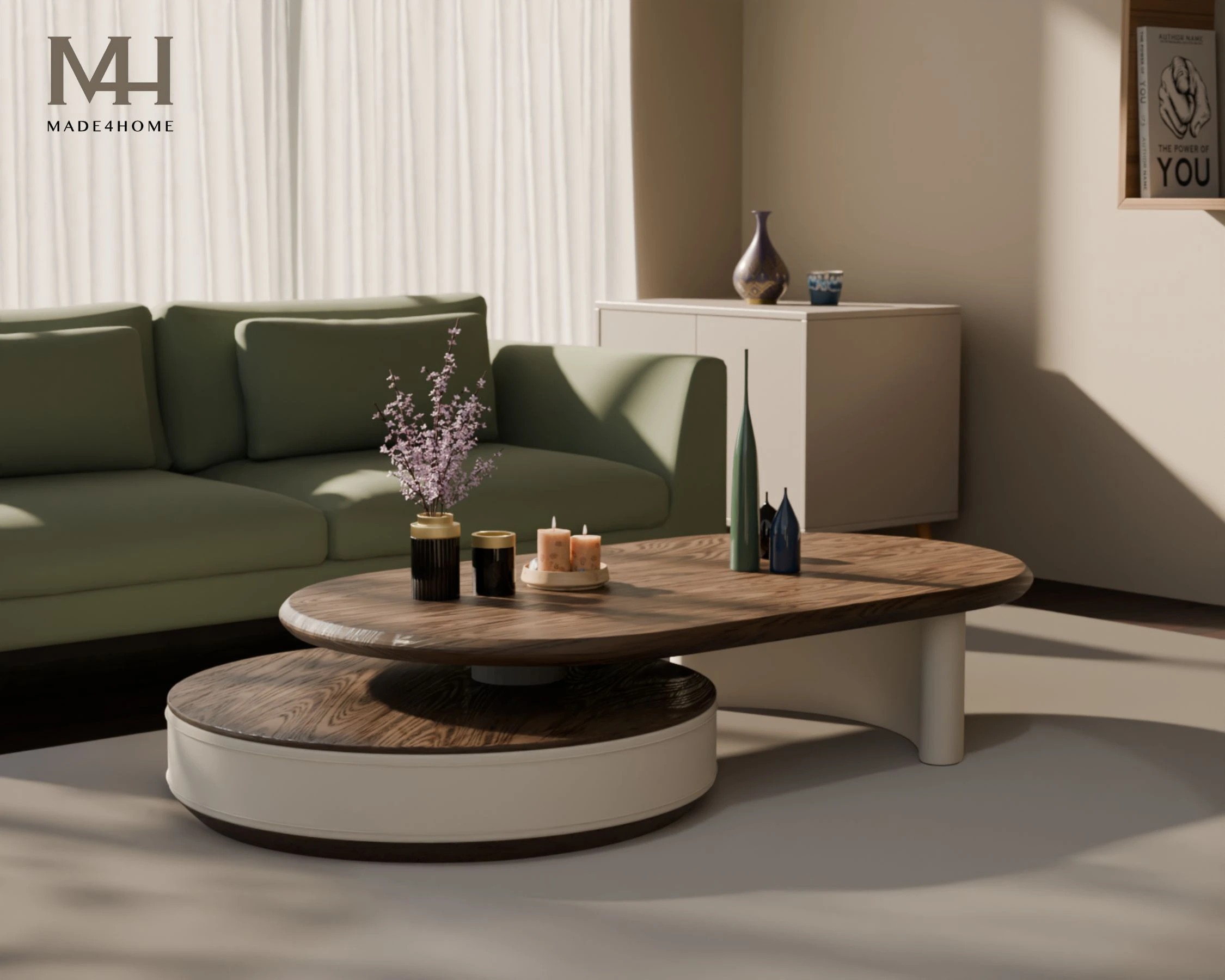 Bàn trà MOIRA- Gỗ Veneer thiết kế đa tầng tinh tế cho phòng khách hiện đại 6 bàn trà Moira