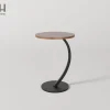 Bàn Side Table Nysa – Bàn Sofa Nhỏ Gọn Chân Sắt Uốn Cong, Mặt Gỗ Hiện Đại