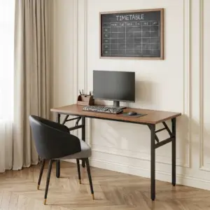 Bàn Làm Việc Gấp Gọn Bruno 120x60 – Thiết Kế Tiện Lợi, Chân Sắt Chắc Chắn, Mặt Gỗ MDF Cao Cấp