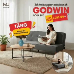 Ghế Sofa Bed Godwin – Gập Mở Tiện Lợi, Chất Liệu Cao Cấp.