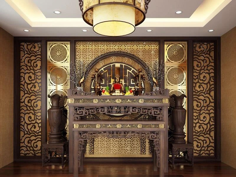 Mẫu bàn thờ đứng dạng tủ thờ truyền thống Mẫu bàn thờ đứng dạng tủ thờ truyền thống