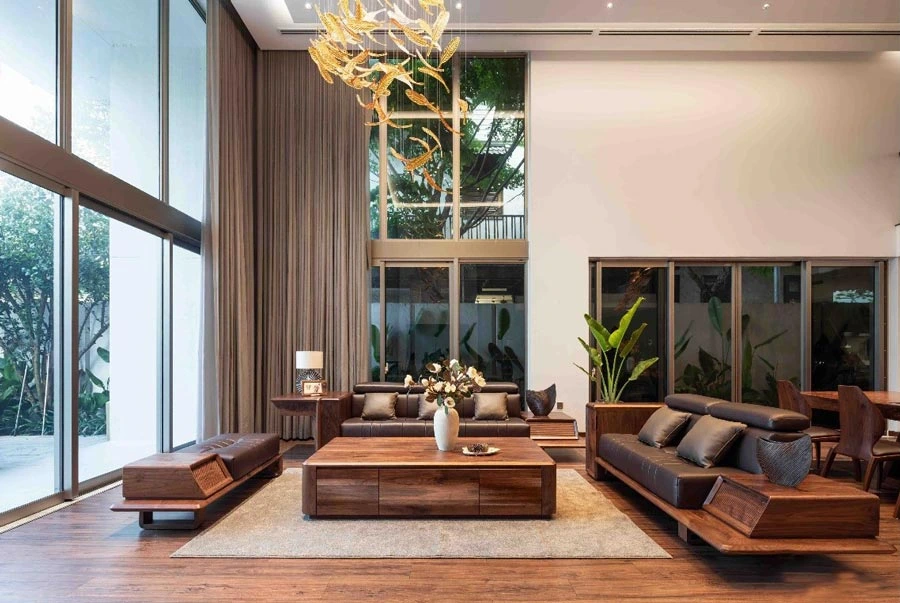 Nội thất gỗ óc chó sang trọng