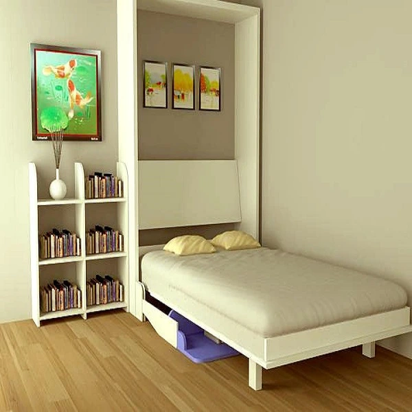 Giường gấp gỗ kết hợp bàn học/bàn làm việc