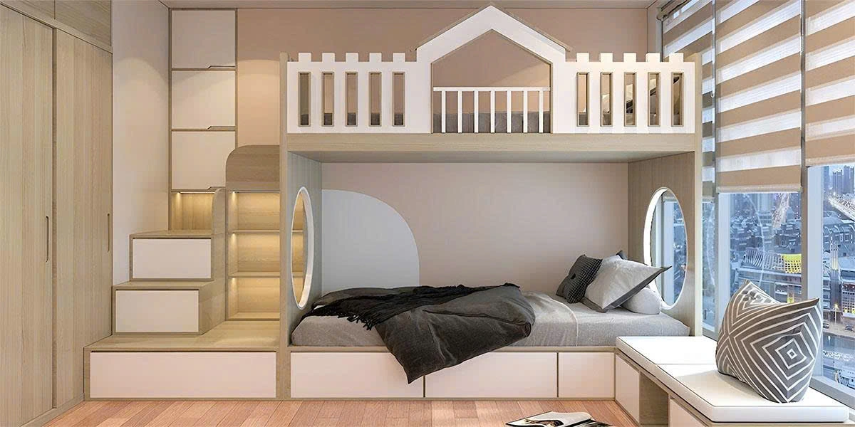 Giường tầng gỗ -Giải pháp cho không gian nhỏ