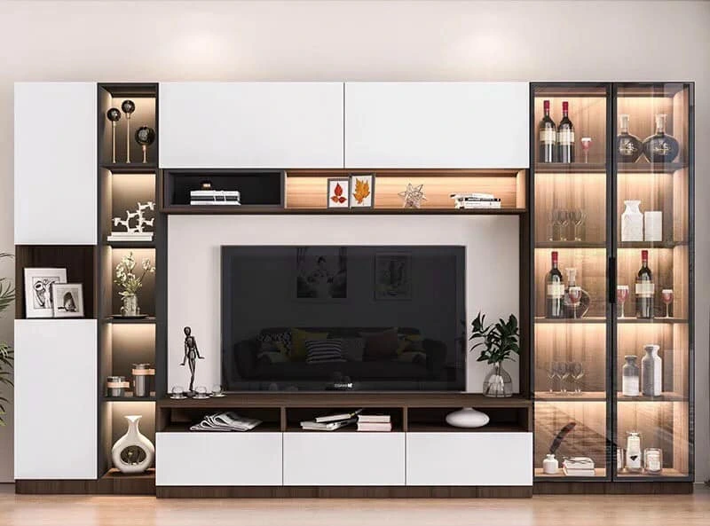 Kệ tivi nhựa kết hợp kệ trang trí