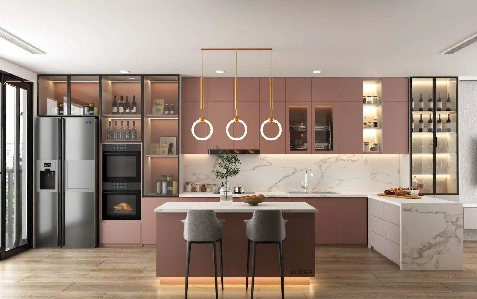 Mẫu tủ bếp hiện đại, sang trọng