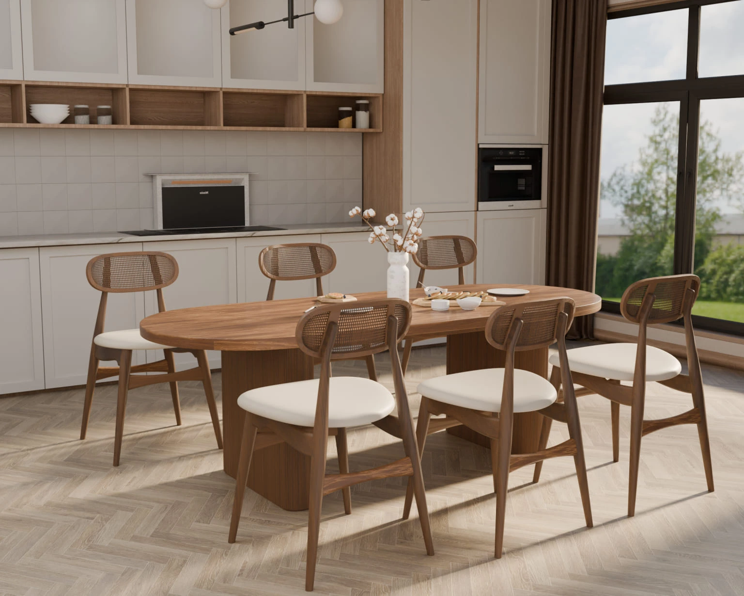 Bộ bàn ăn Kloye 6 ghế