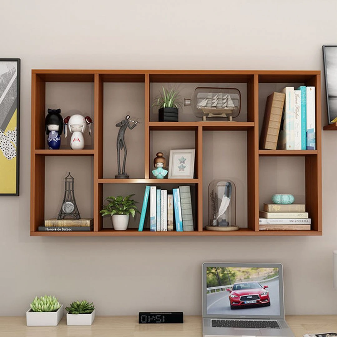 Kệ sách treo tường mini bằng gỗ tự nhiên