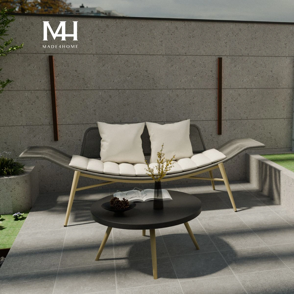 Ghế thư giãn dây rope Nora khung sắt sơn tĩnh điện