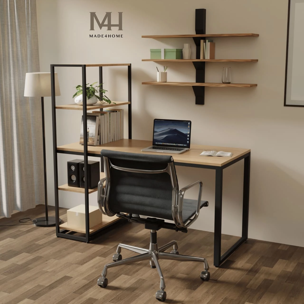 Bàn Làm Việc Lymon – Gỗ MDF & Chân Sắt