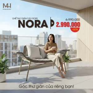 Ghế thư giãn dây rope Nora khung sắt sơn tĩnh điện