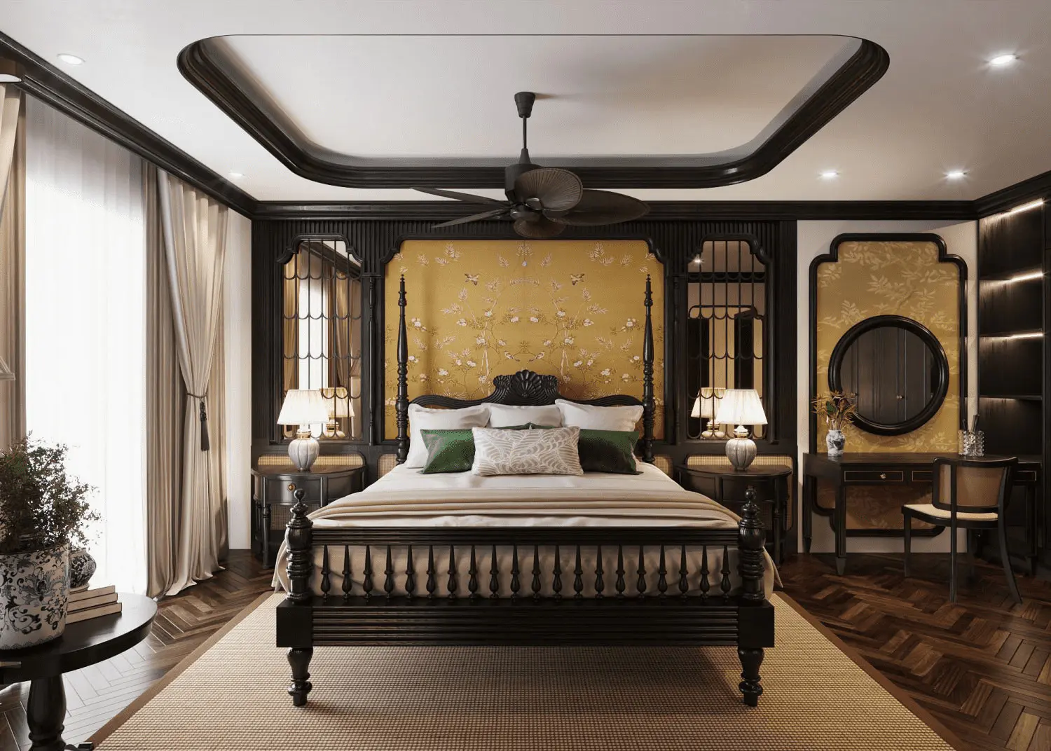 Phòng ngủ phong cách indochine