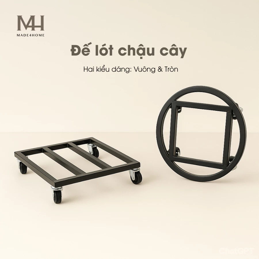 Đế lót sắt chậu cây sơn tĩnh điện 3 lớp – Bền đẹp, chịu lực 150kg