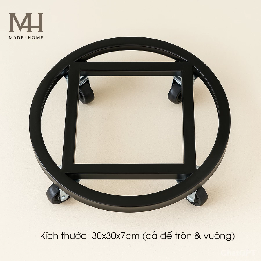 Đế lót sắt chậu cây sơn tĩnh điện 3 lớp – Bền đẹp, chịu lực 150kg
