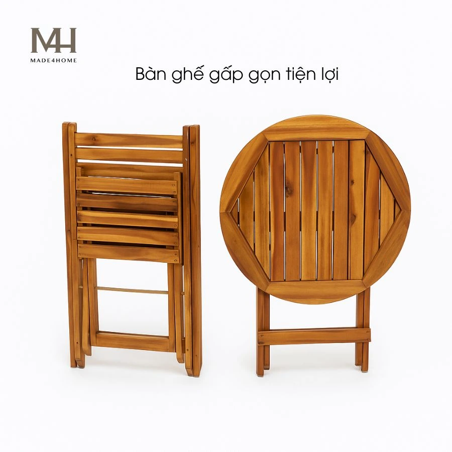 Bộ Bàn Ghế Gỗ Tràm Ban Công Made4Home