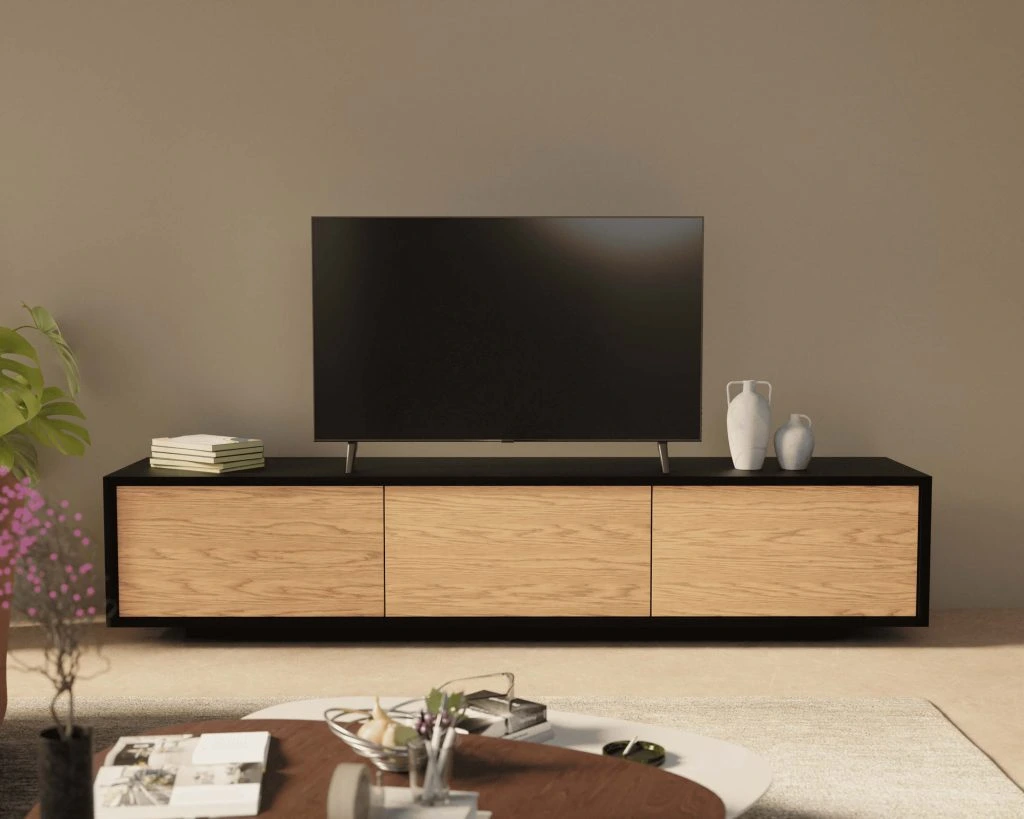 Kệ tivi gỗ hiện đại Nesta có 3 ngăn chứa đồ