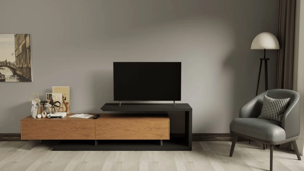 Kệ tivi hiện đại NOCTURNE gỗ MDF phủ veneer sồi chống trầy