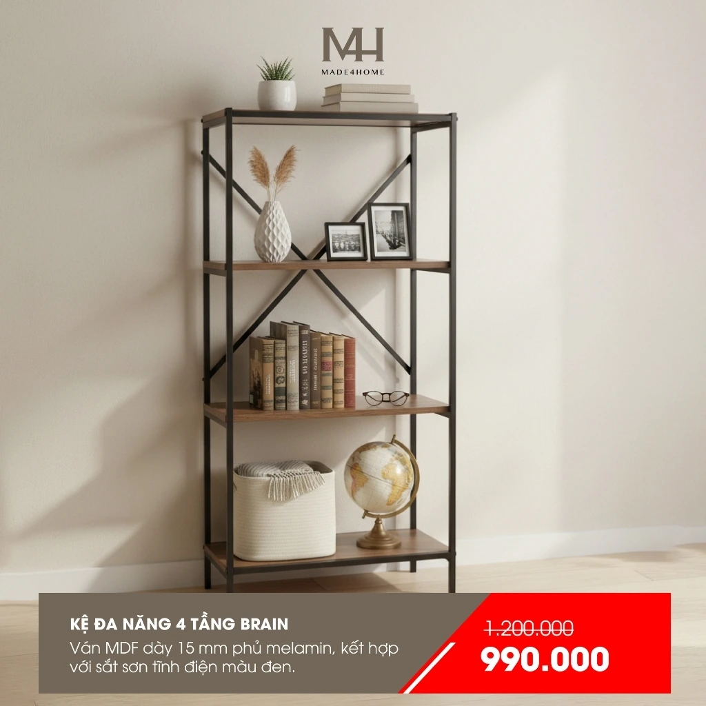 Bộ sưu tập nội thất Kệ đa năng 4 tầng Brian