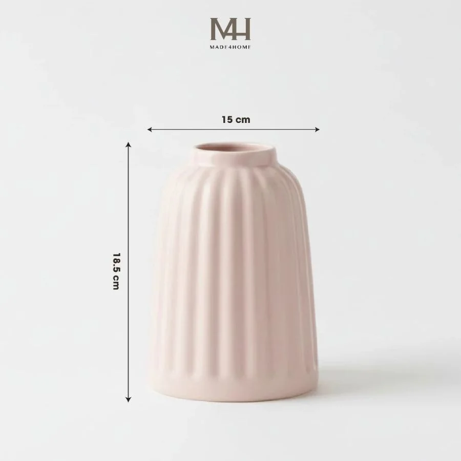 Bình hoa sứ Aionna trang trí decor họa tiết sọc Made4Home