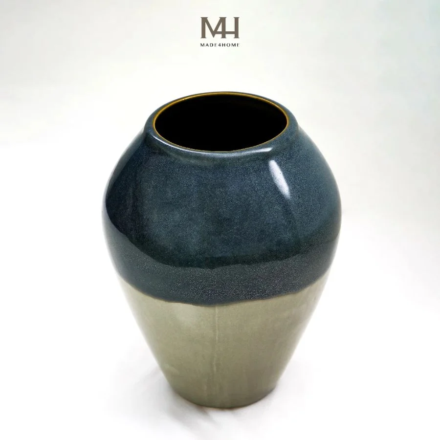 Bình hoa gốm sứ Lys trang trí decor dáng bầu Made4Home - Kích thước 25x11cm