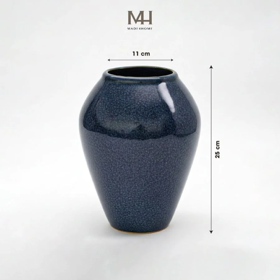 Bình hoa gốm sứ Lys trang trí decor dáng bầu Made4Home - Kích thước 25x11cm