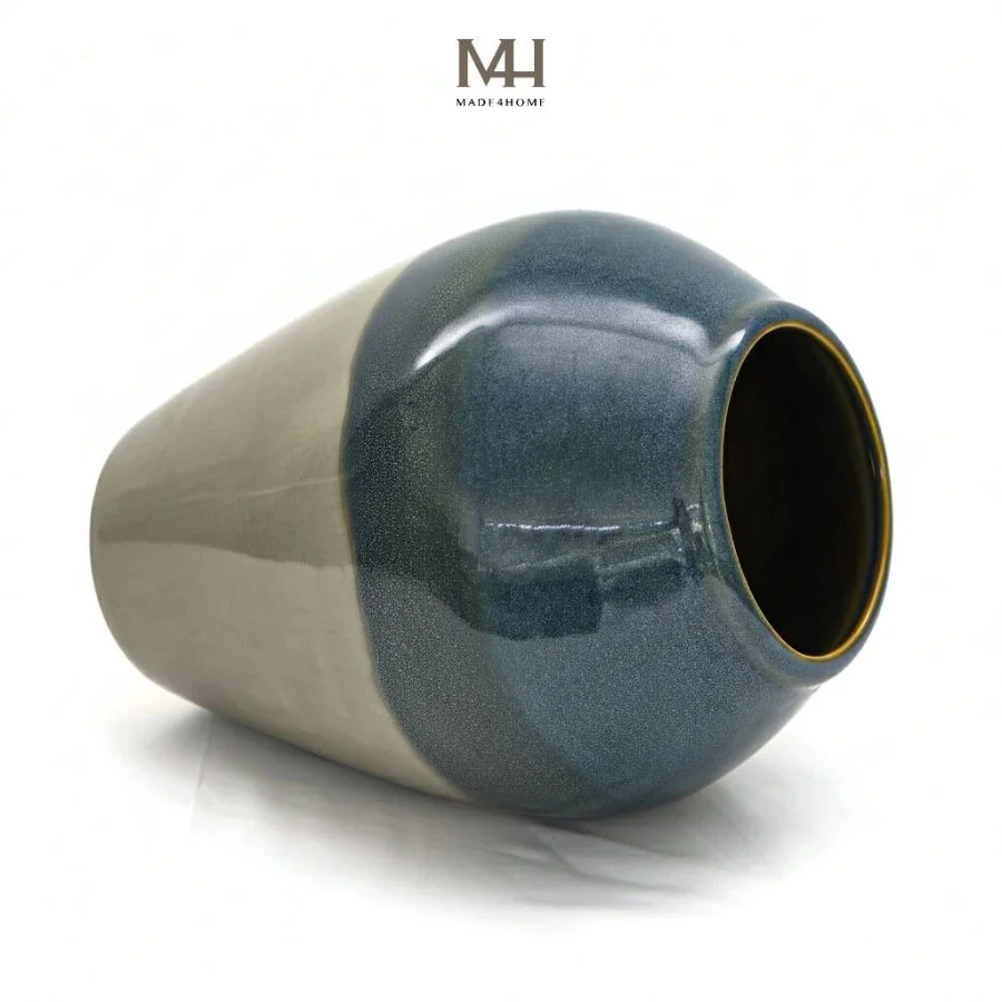 Bình hoa gốm sứ Lys trang trí decor dáng bầu Made4Home - Kích thước 25x11cm