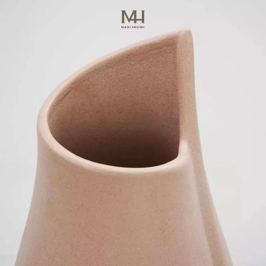 Bình hoa gốm sứ Nora trang trí decor dáng lượn sóng Made4Home - Kích thước 32x8cm