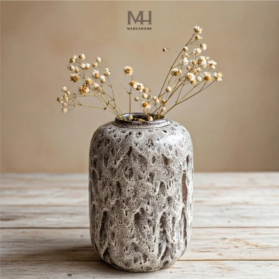 Bình hoa gốm sứ Still trang trí decor họa tiết rạn Made4Home - Kích thước 27x17cm