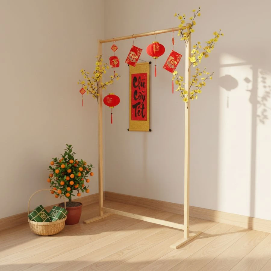 Giá treo quần áo gỗ thông