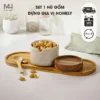 Hũ Đựng Gia Vị Homely Gốm Sứ Cao Cấp Nắp Gỗ tràm Không chì | Made4Home