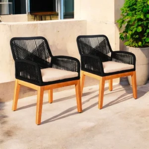 Ghế Rope Gỗ Tràm Cao Cấp Nordic – Ghế Cafe Ngoài Trời Chuẩn Xuất Khẩu