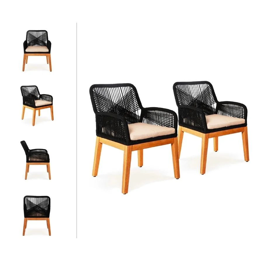 Ghế Rope Gỗ Tràm Cao Cấp Nordic – Ghế Cafe Ngoài Trời Chuẩn Xuất Khẩu