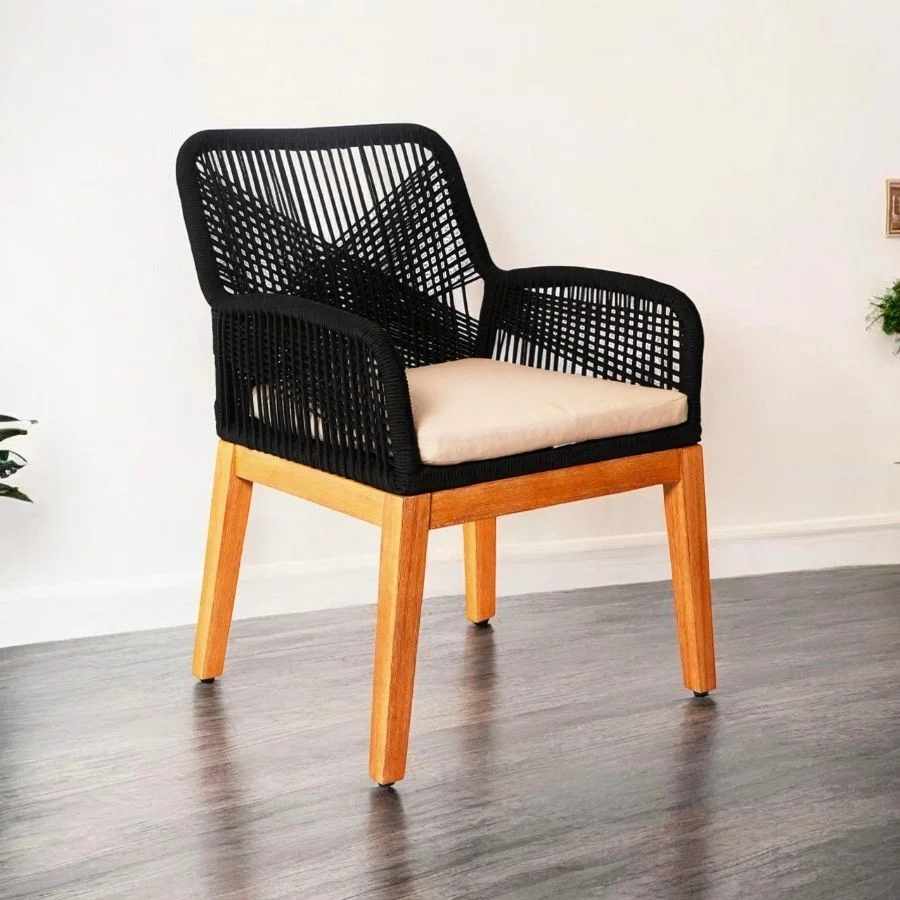 Ghế Rope Gỗ Tràm Cao Cấp Nordic – Ghế Cafe Ngoài Trời Chuẩn Xuất Khẩu