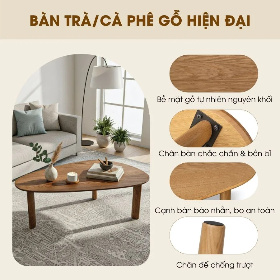 Bàn Trà Gỗ Made4Home – Bo Góc An Toàn, Veneer Tự Nhiên Cao Cấp Cho Phòng Khách Hiện Đại 12 Bàn Trà Gỗ Made4Home – Bo Góc An Toàn, Veneer Tự Nhiên Cao Cấp Cho Phòng Khách Hiện Đại