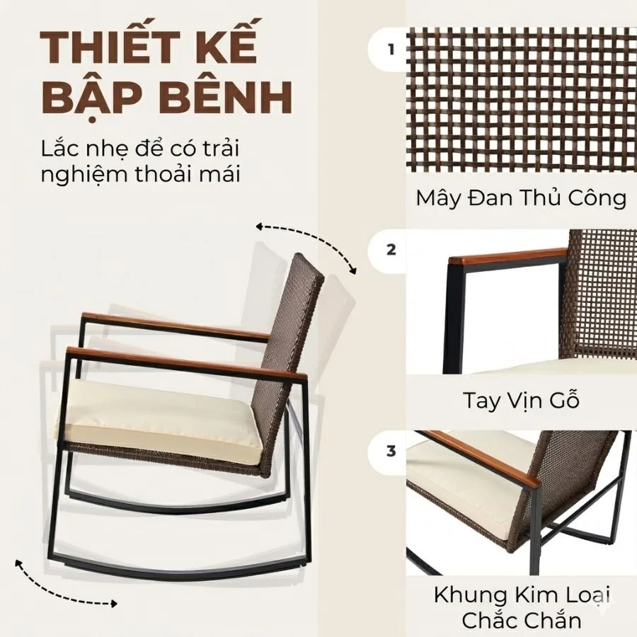 Bộ Ghế Bập Bênh Thư Giãn Ngoài Trời Made4Home – Patio Bistro Set 26 Bộ Ghế Bập Bênh Thư Giãn Ngoài Trời Made4Home – Patio Bistro Set