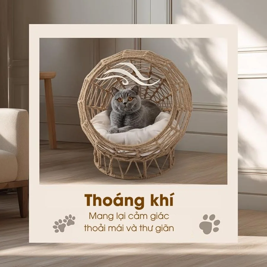 Nhà Cho Chó Mèo Đan Dây Thừng Cao Cấp Made4Home – Nest Relax Chair