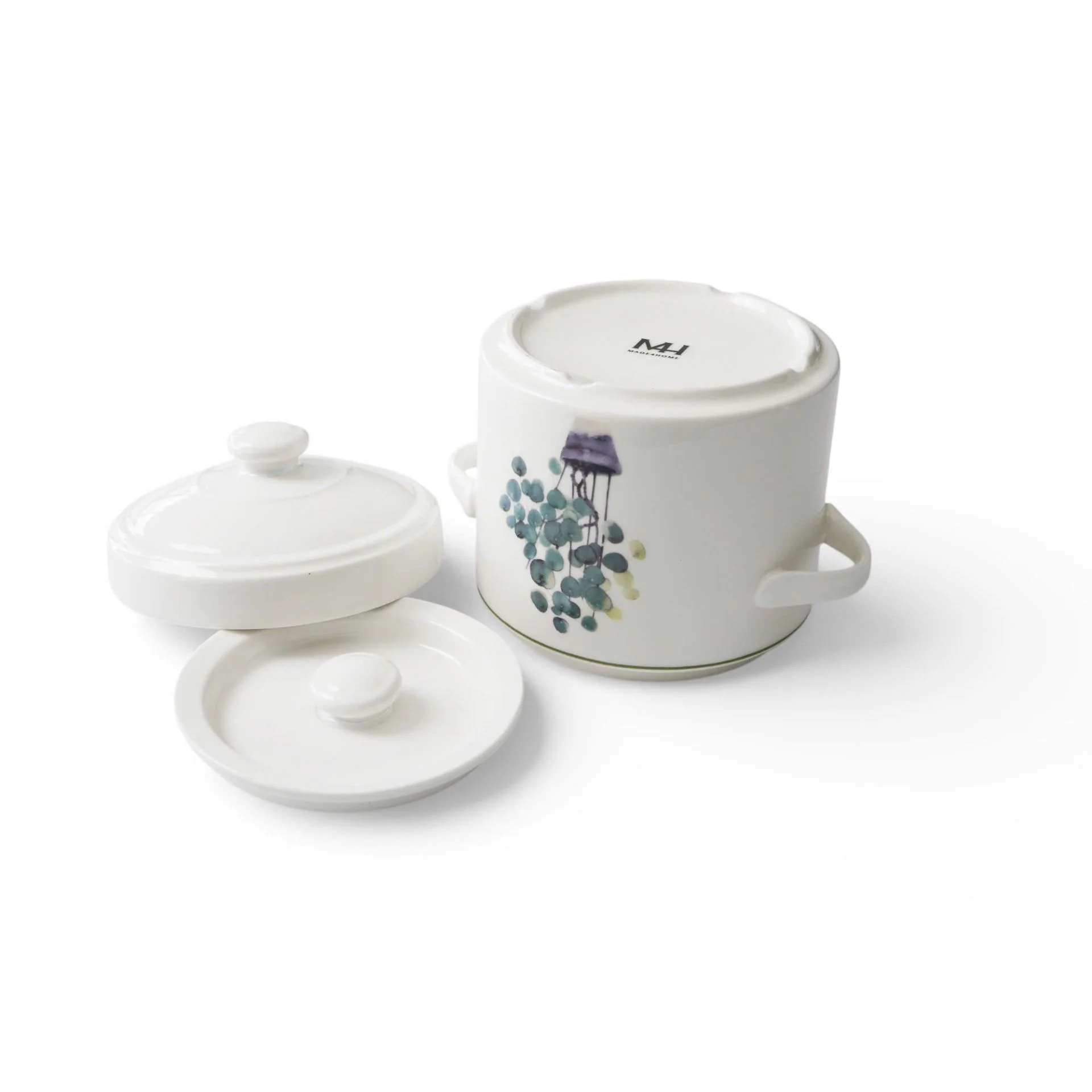 Thố Chưng Gốm Sứ Cao Cấp Made4Home 2 Lớp Nắp Giữ Nhiệt, Thiết Kế Sang Trọng Cho Gian Bếp Việt