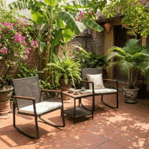 Bộ Ghế Bập Bênh Thư Giãn Ngoài Trời Made4Home – Patio Bistro Set