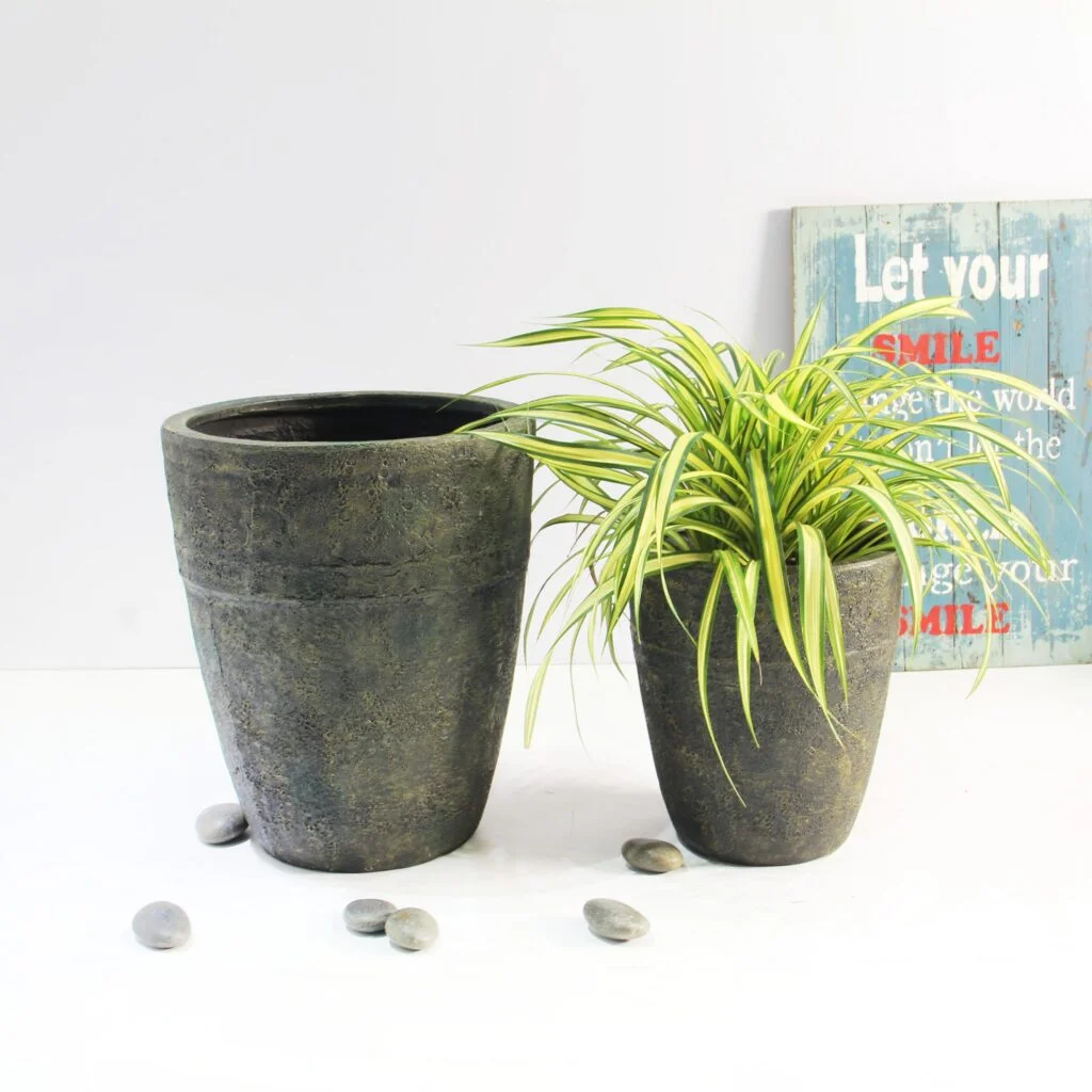Milan Urn Poly Planter (Set Of 2) – Green Brown 3 Milan Urn Poly Planter (Set Of 2) – Green Brown