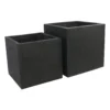 Rhine Square Poly Planter (Set Of 2) – Black 14 Rhine Square Poly Planter (Set Of 2) – Black