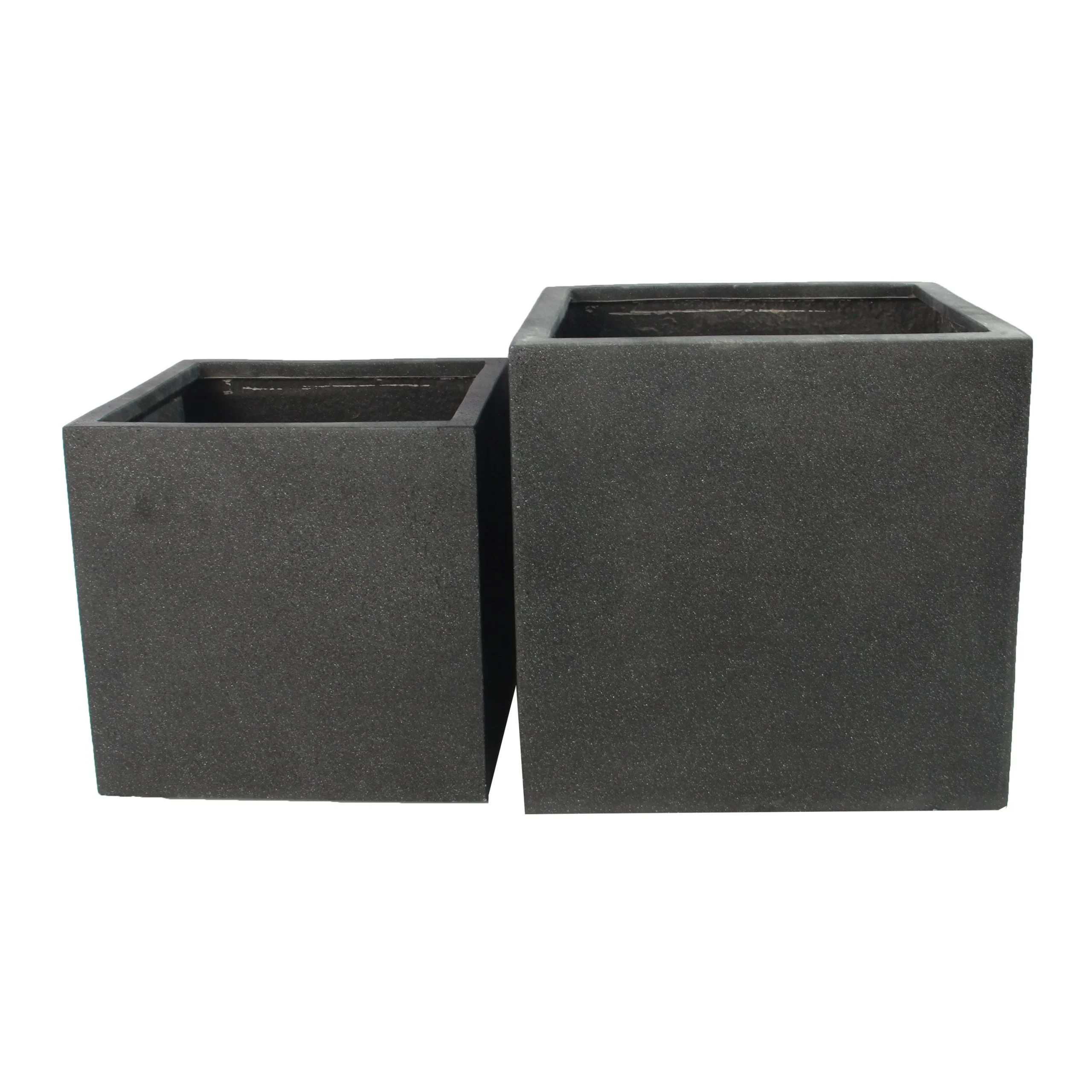 Rhine Square Poly Planter (Set Of 2) – Black 5 Rhine Square Poly Planter (Set Of 2) – Black