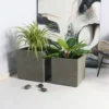Rhine Square Poly Planter (Set Of 2) – Grey 21 Rhine Square Poly Planter (Set Of 2) – Grey