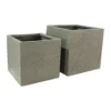 Rhine Square Poly Planter (Set Of 2) – Grey 16 Rhine Square Poly Planter (Set Of 2) – Grey
