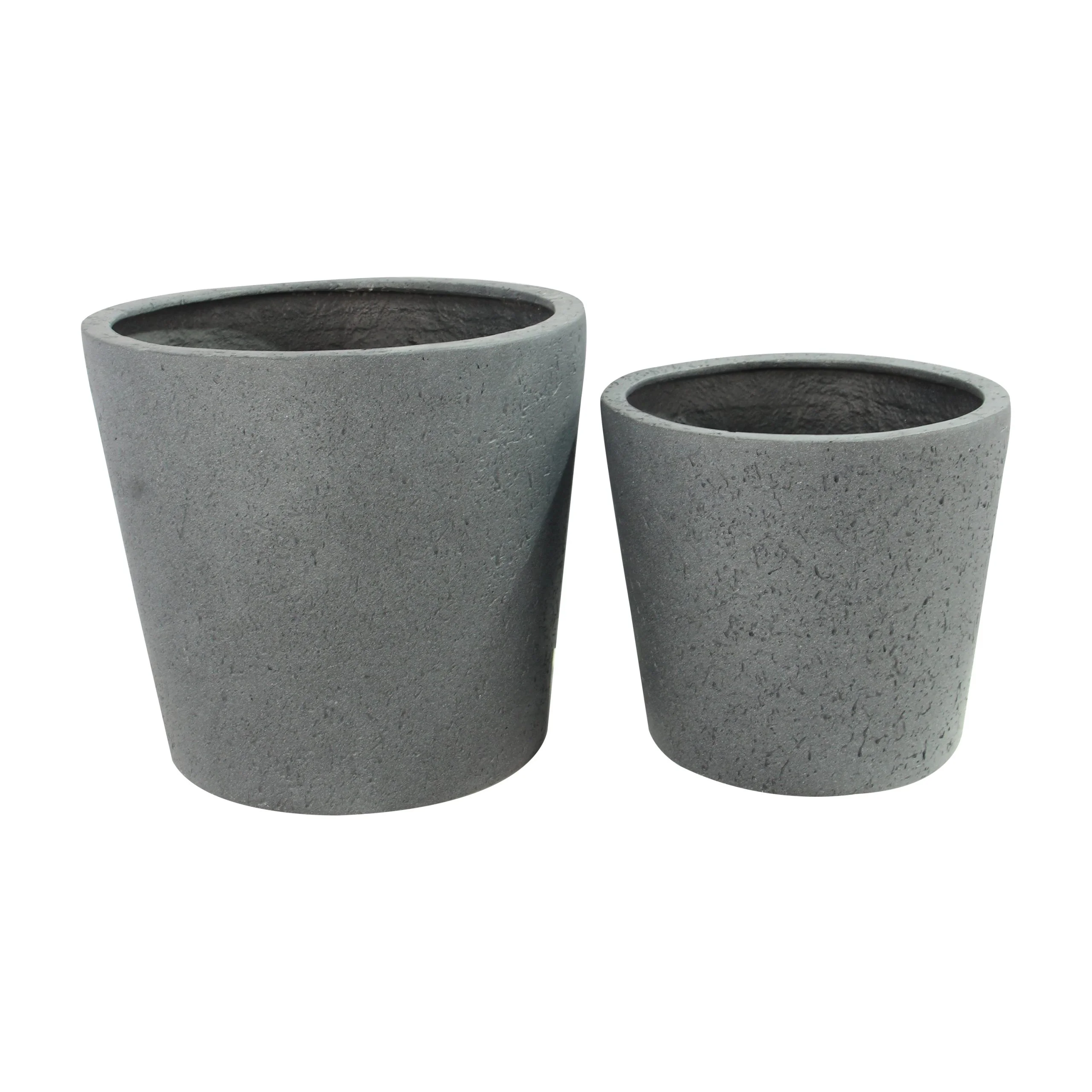 Rugen Cylindrical Round Poly Planter (Set Of 2) – Dark Grey 3 Rugen Cylindrical Round Poly Planter (Set Of 2) – Dark Grey