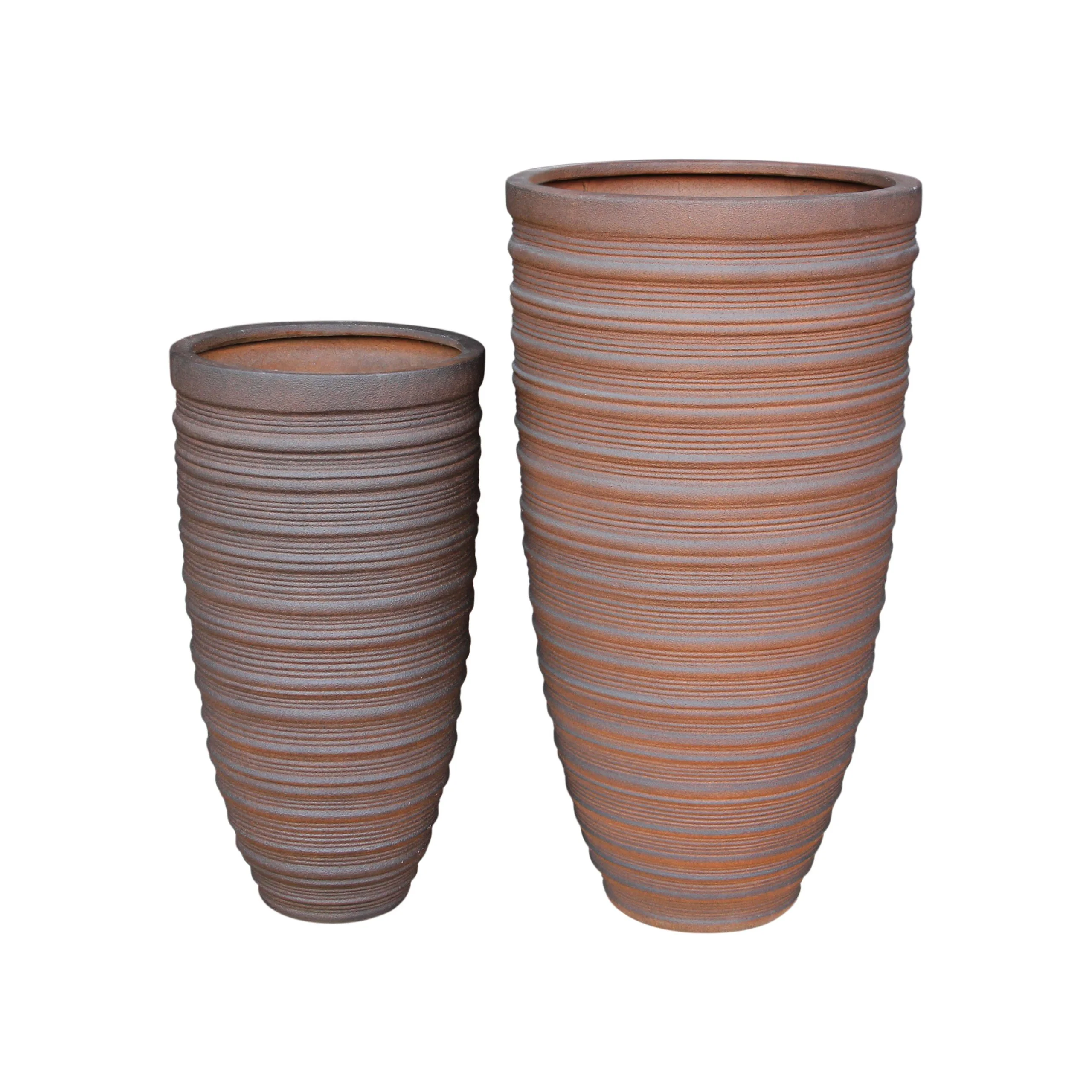 Shine Urn Poly Planter (Set Of 2) – Red Brown 10 Shine Urn Poly Planter (Set Of 2) – Red Brown