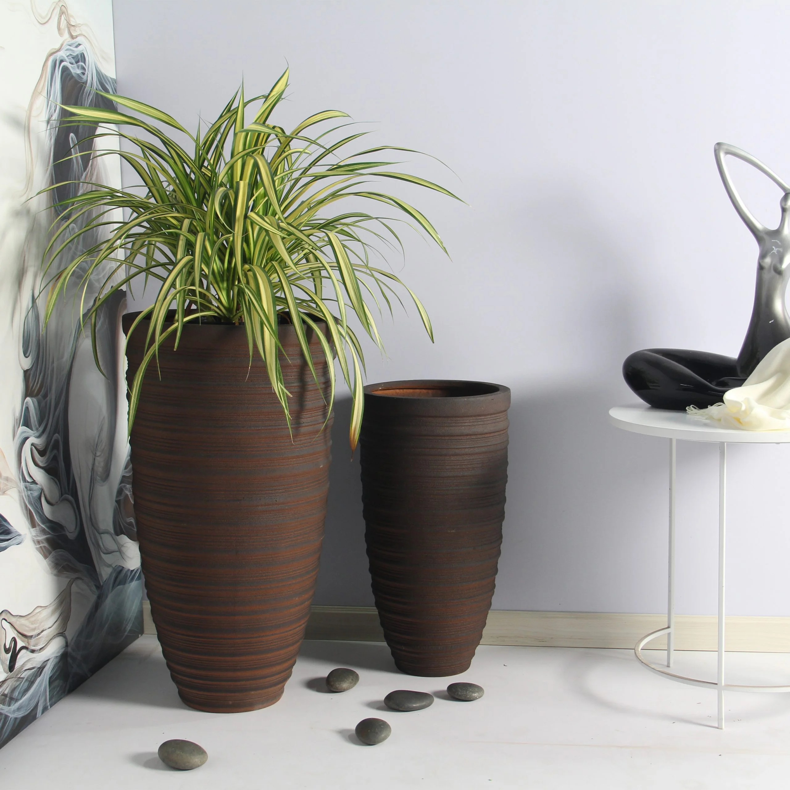 Shine Urn Poly Planter (Set Of 2) – Red Brown 5 Shine Urn Poly Planter (Set Of 2) – Red Brown