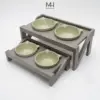 Chén Ăn Thú Cưng Nâng Cao Kèm Kệ Gỗ – Thiết Kế Hiện Đại, Chống Gù Cho Chó Mèo