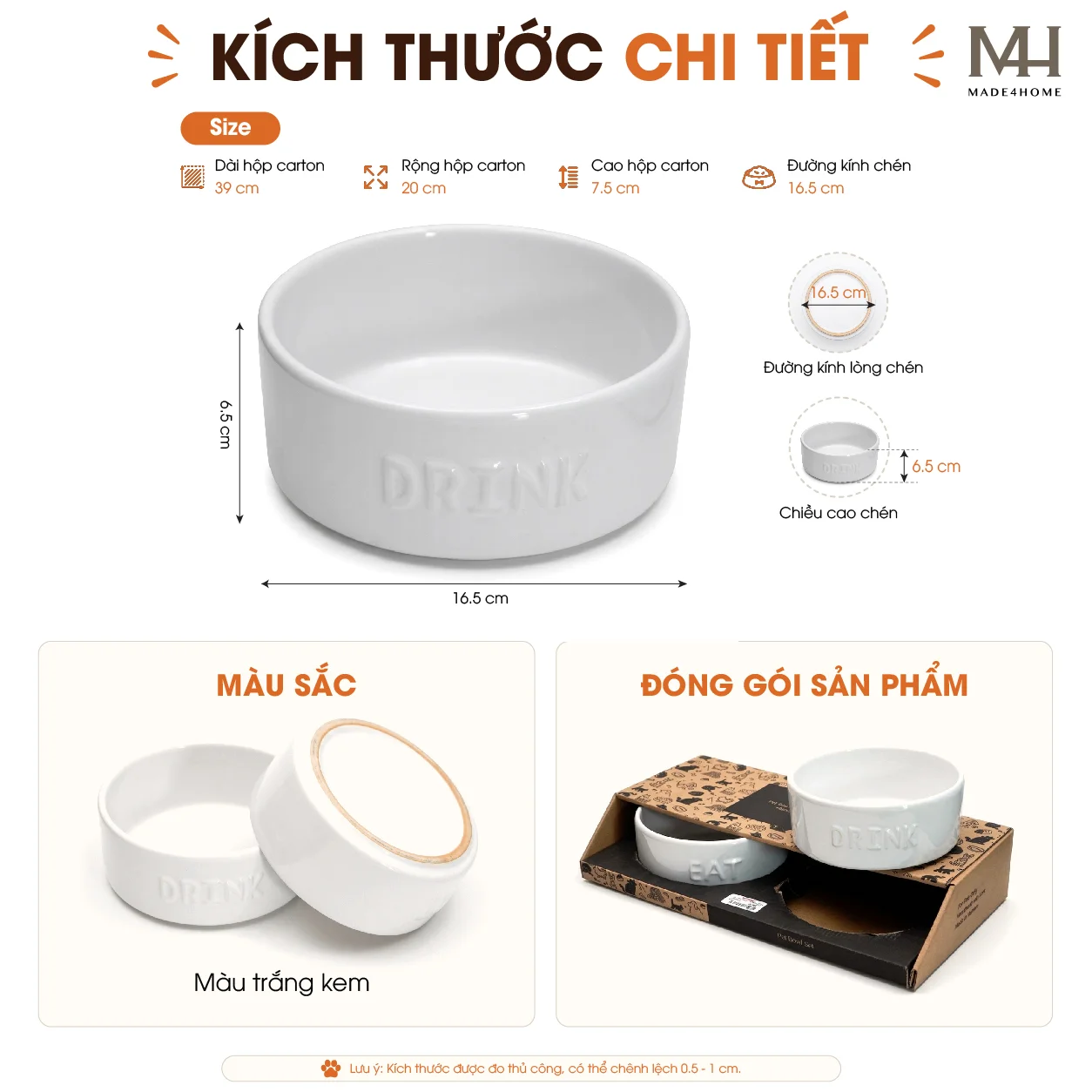 Chén Sứ Ăn Uống Cho Thú Cưng 16.5cm - Màu Trắng – Bát Sứ Cao Cấp Cho Chó Mèo 5 Chén Sứ Ăn Uống Cho Thú Cưng 16.5cm - Màu Trắng – Bát Sứ Cao Cấp Cho Chó Mèo